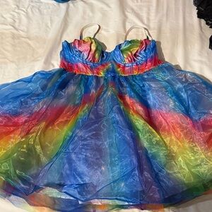 Dolls Kill Rainbow Maxi Dress